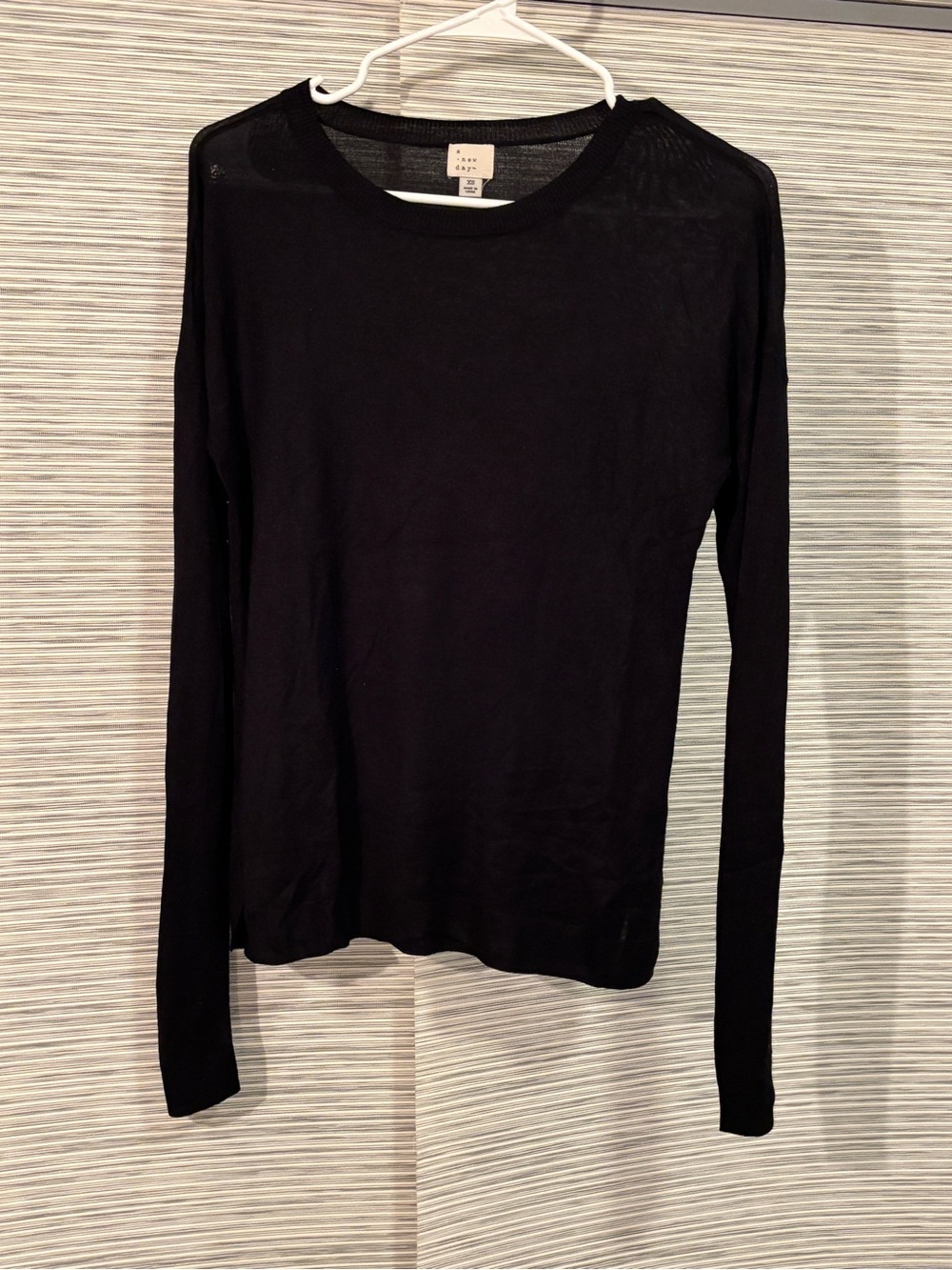 a new day Black Long-Sleeve Crewneck Top